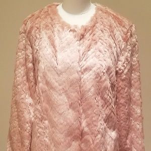 Sam edleman dusty pink faux fur jacket